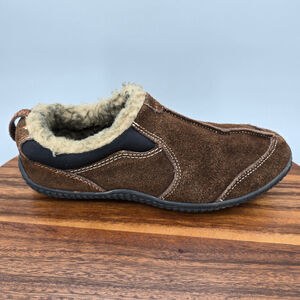 Clarks Slippers Men's 9 M Brown Suede Leather Slip On Comfort Lined Shoes